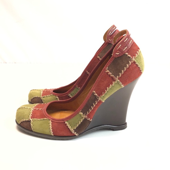 Vintage Y2K Vince Camuto Patchwork Platforms - Picture 1 of 8